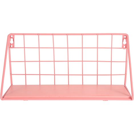 Étagère murale en fer rose S, étagère de rangement suspendue pour salon, bureau, décoration, plantes, livres, facile à assembler (1/5)