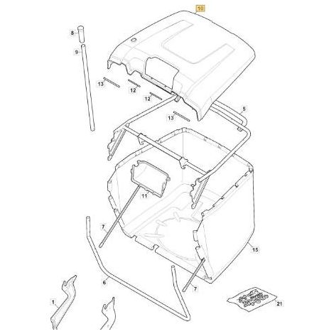 COPERTURA SACCO GIALLO 122410 MP 84/98 ORIGINALE STIGA - 325110439/2