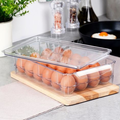 Boîte de rangement pour œufs avec couvercle plastique (1/2)