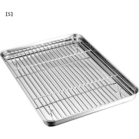 Grille De Refroidissement - Bac À Pâtisserie En Acier Inoxydable - Pour Gâteaux Et Cupcakes - 23x17x2,5 cm Et 40x30x2,5 cm - Lot De 2 Pièces (1/5)