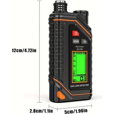 Détecteur de Fuite de Gaz Combustible Rechargeable avec Affichage Numérique – Testeur Haute Sensibilité pour Gaz Naturel, Méthane et Gaz Inflammables (1/5)
