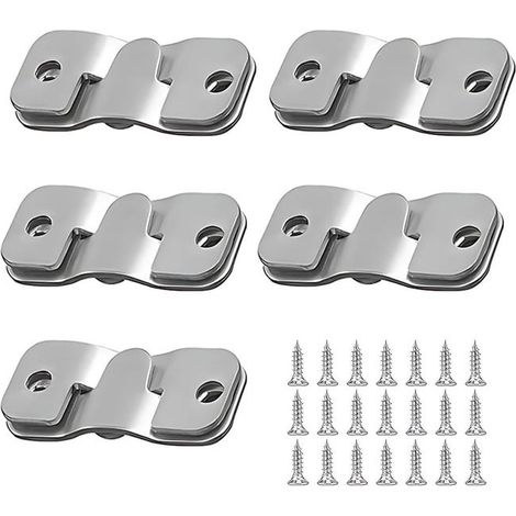 royaluxe - Lot de 10 supports encastrés en acier inoxydable pour têtes de lit et miroirs muraux. Supports de fixation dissimulés. Anneaux de suspension encastr (1/5)