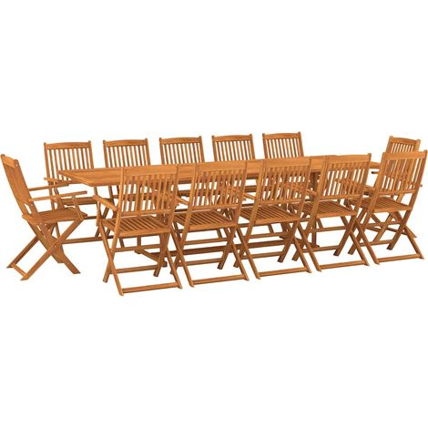 Maison Exclusive - Set da Pranzo da Giardino 13 pz 280x90x75 cm Massello di Acacia (1/5)