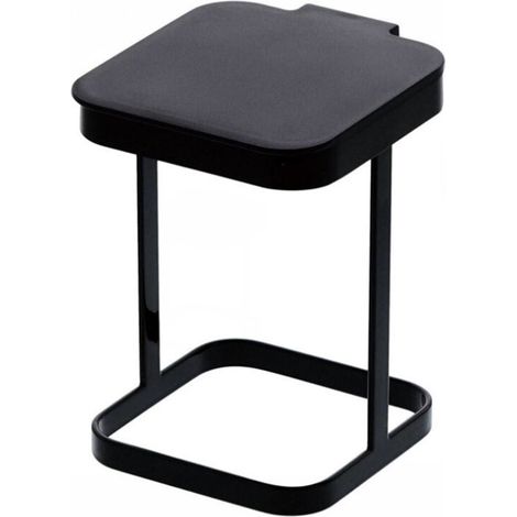 Mini Trash Can with Trash Bag Holder Lid for Home, Kitchen and Office (Black)