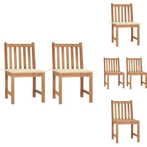 Gartenstühle - Living Gartenstühle 2 Stk. mit Kissen Massivholz Teak (1/5)