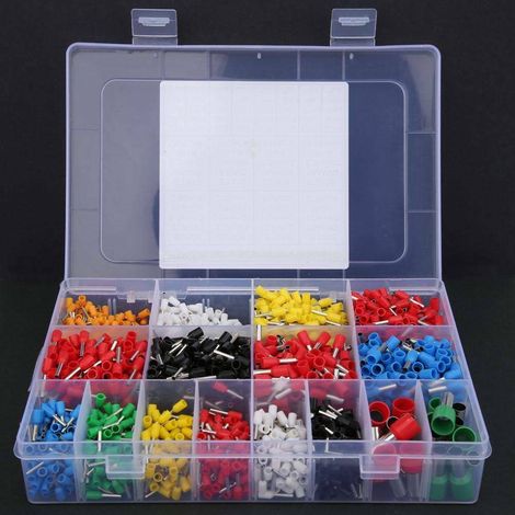 Manchons À Extrémité De Fil - Cuivre Étamage Étain - Isolés - Gamme 0 5 À 16 mm² - Boîte De Rangement - 2120 Pièces (1/5)