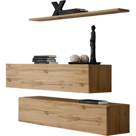 Composición mural SWITCH SBII – Muebles de almacenamiento y estantería – Roble Wotan – Diseño moderno