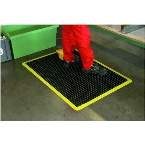 Tappetino ergonomico Mby83 25% nitrile 60x90 cm nero-giallo