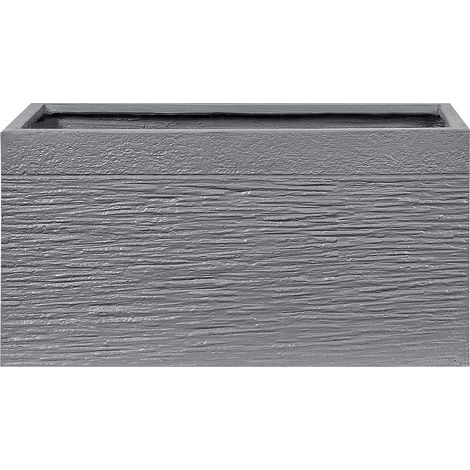 Vaso da Fiori Grigio Rettangolare Argilla e Fibra Vetro 60 x 29 x 30 cm Myra (1/5)