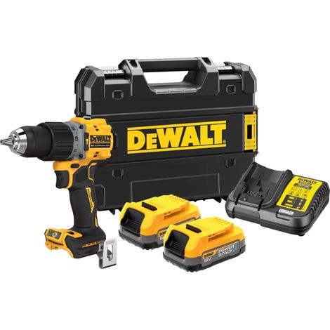 Avvitatore a percussione 18v 2 batterie powerstack DEWALT DCD805E2T-QW (1/3)
