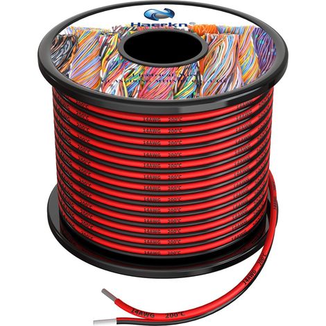 Fils électrique en Silicone 2.0mm² 14awg 8 Mètres par axe Cable fil de cuivre étamé multibrins Résistant à Haute Température anti-corrosion et facile à souder,Ultra flexible et doux (1/5)