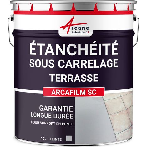Arcane Industries – Résine d'étanchéité sous carrelage 10 L – Pour terrasse et balcon à pente – Élastique et microporeux – Résistance aux intempéries (1/7)