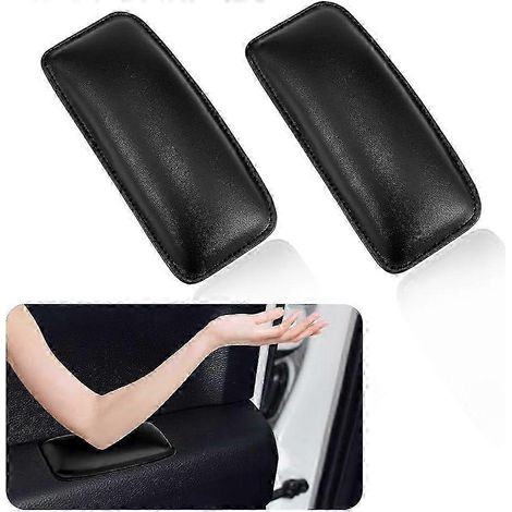 Genouillères de voiture en cuir souple noir, coussins d'accoudoirs de portières, compatibles avec les genoux, les jambes, les coudes et coussins universels pour tableau de bord de voiture. (1/5)
