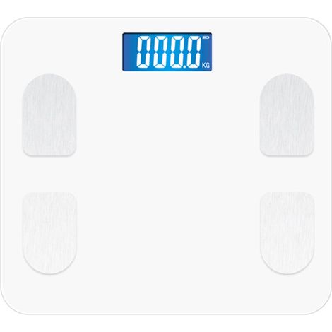 Personenwaage, LED, intelligente elektronische digitale Personenwaage, APP für Android oder iOS, Bluetooth-Waage, langlebige digitale Personenwaage (weiß)