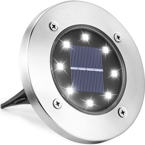 Lampe solaire de sol à 12 LED pour jardin extérieur, étanche IP65, lumière blanche froide (1/5)