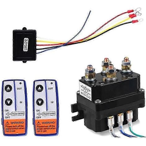 Contacteur à distance pour treuil 12 V 250 A, relais solénoïde de commande de treuil, kit double télécommande pour voiture, moto et tout-terrain P20250110543 (1/4)