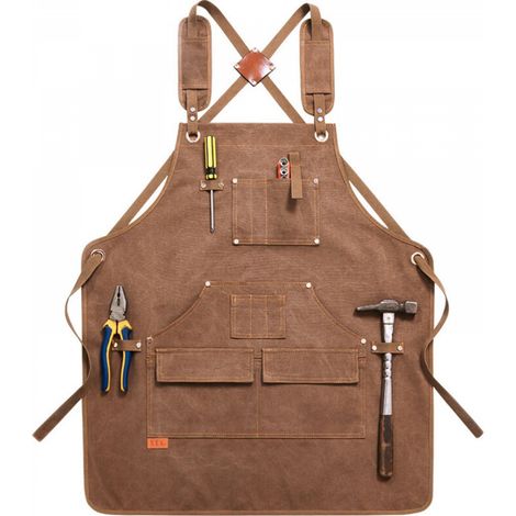 Tablier en toile super épaisse, poche multifonctionnelle, cuisine, manucure, uniforme de nettoyage, travail du bois, mécanique, ferme, ranch, tablier de protection (1/5)