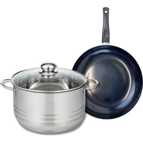 Ensemble de 1 Poêle de cuisson 24 cm et 1 faitout 24 cm Elo Prima Brillant (1/5)