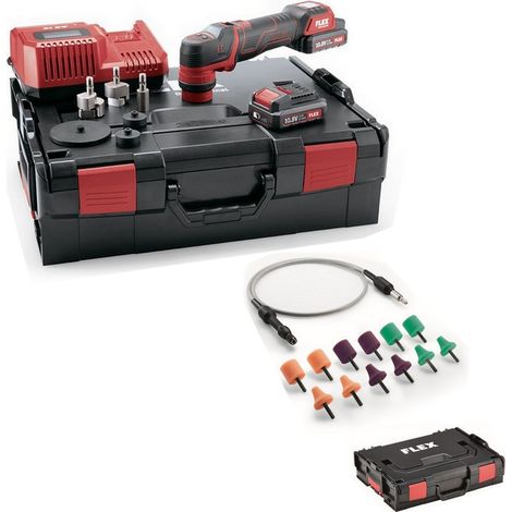 Flex Akku Polierer PXE 80 10.8-EC/2.5 Set rotativ + Flexible Welle FS 140 Set (1/5)
