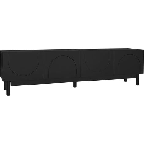 ELVMI Meuble TV avec 4 Portes et Étagères, sur Pieds, pour Salon, en MDF et Panneaux de Particules, 169 × 34 × 45.5 cm (1/4)