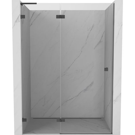 Mexen Lunar L Duschdrehtür links 140 cm, transparent, gun gray gebürstet - 834L-140-000-66-00-L (1/5)