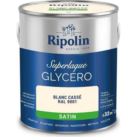 Satinierte, gebrochene weiße Glyzerinlack RAL 9001 - RIPOLIN - 2 L