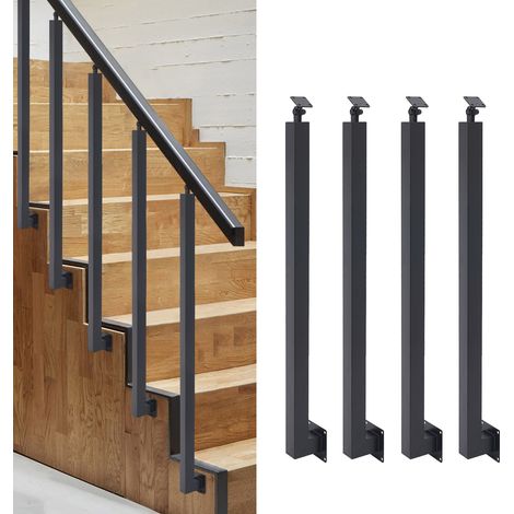 85cm Treppengeländerpfosten, 4pcs Metall Treppenpfosten, Geländer für Treppen