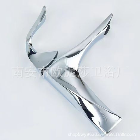 Cross-border hot and cold water basin faucet, bathroom splash-proof zinc alloy twisted raised bathroom sink faucet - electroplated low model