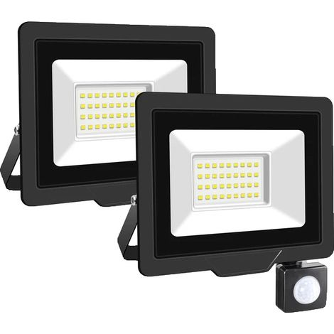 Projecteur LED à induction, capteur de mouvement réglable, usage extérieur, 2x30W-a, Blanc Chaud (2700-3500K)-e (1/2)