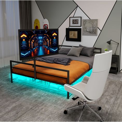 lit adulte gaming rangement métal noir moniteur 206 cm OKMYHOME (1/5)
