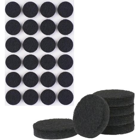 72 patins en feutre, 20 mm, noirs, autocollants, pour protéger les sols, épaisseur 5 mm, pour pieds de meubles (ronds, 20 mm) (1/5)