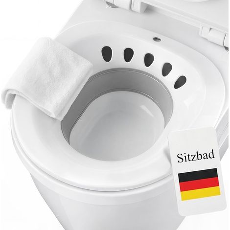 DEANIC Sitzbad für Toilette Faltbares Sitzbadewanne für Hämorrhoiden, Sitzbadewanne Erwachsene für Postpartale Betreuung und ältere Menschen, Aufhängbar Sitz Bath (Grau) (1/5)