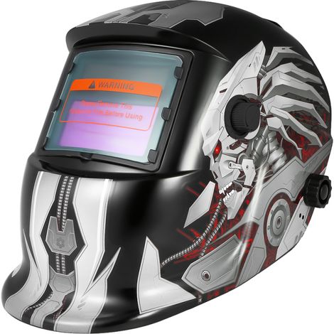 Casco de soldadura profesional, con energía solar y autooscurecimiento para soldadores TIG y MIG, máscara de esmerilado estilo robot. (1/5)