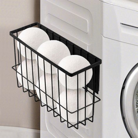 Étagère à épices - Panier magnétique - Espace de rangement pour buanderie, cuisine et réfrigérateur - Adhère aux surfaces magnétiques - Magnétisme puissant (Noir) (1/5)