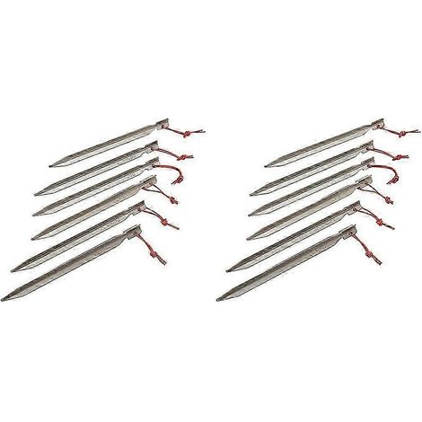 Six piquets de tente, 18 cm de long (lot de 6), gris (lot de 2) (1/5)
