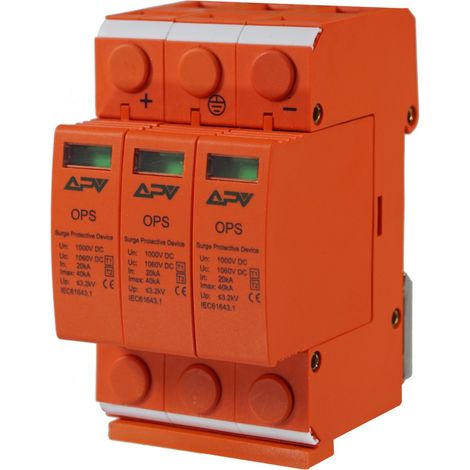 Überspannungsableiter B+C (T1+T2) 3-polig für 1000V DC 40kA PV Photovoltaik DIN-Schienenmontage