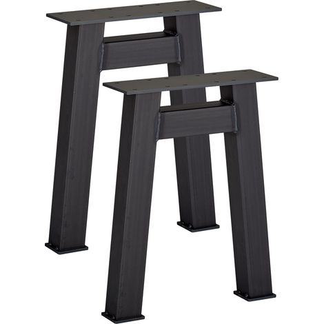 1 Paar (2 Stück) Bankgestelle H-Form Stahl used look Profil: 50 x 50 mm Höhe: 420 mm Tiefe: 305 mm Tischgestelle Industriedesign Bankuntergestelle Kufengestelle von SOTECH