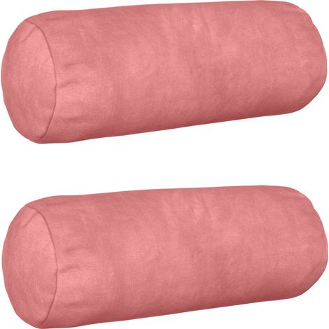 Funda de almohada 2 pcs HEERLEN Rosa Ø 15 x 40 cm Terciopelo vidaXL (1/5)