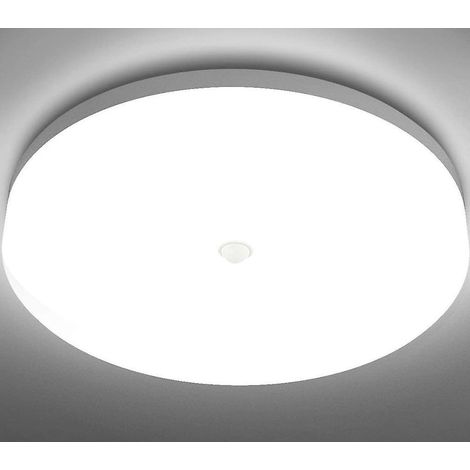 plafonnier Plafonnier Led Avec Dtecteur De Mouvement, Ip54 Tanche 6000k, Parfait Pour Salle De Bain Chambre Couloir Cuisine Salon Balcon, Blanc F (1/5)