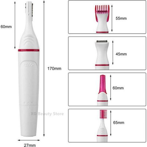 Épilateur électrique multifonction 5 en 1 pour femmes,rasoir pour sourcils,aisselles,Bikini,jambes-Blanc (1/4)
