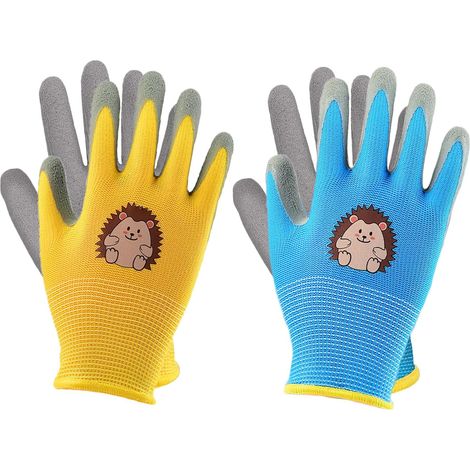 Children's Gardening Gloves, 2 Pairs Safety Gardening Gloves for Children. Rubber Coated Work Gloves, Non-Slip Work Gloves, Protect Your Child's Hands (1/5)