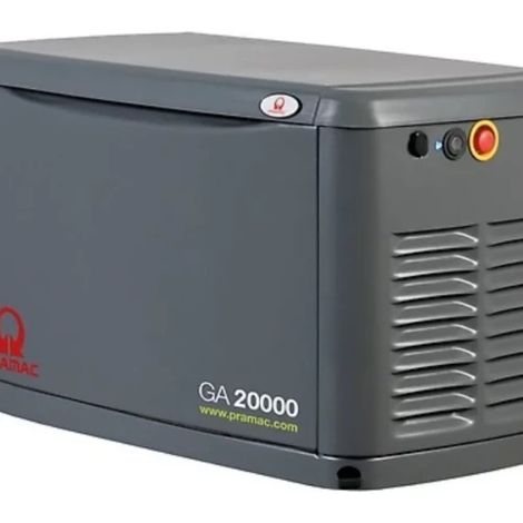 Pramac – Groupe électrogène gaz 20 kVA triphasé – Moteur GENERAC G-FORCE – Régulation électronique – Commande Wi-Fi – Capot insonorisé (1/2)