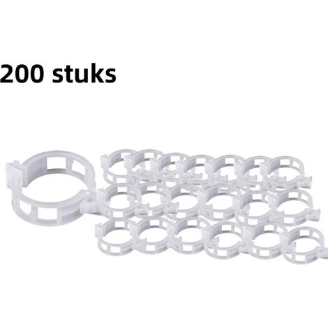 Lot de 200 - Clips pour plantes - Outils pour vignes et arbres fruitiers - Tuteurs pour jeunes plants grimpants - Blanc (1/5)