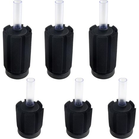 BEBUSINGOTO Juego de 6 filtros de esponja bioquímica suave para acuario, 2 tamaños (1/5)