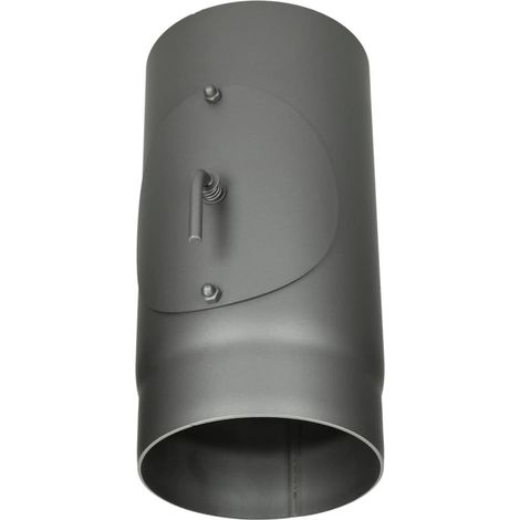Tuyau de poêle gris Ø120x500 mm avec clapet de tirage démontable