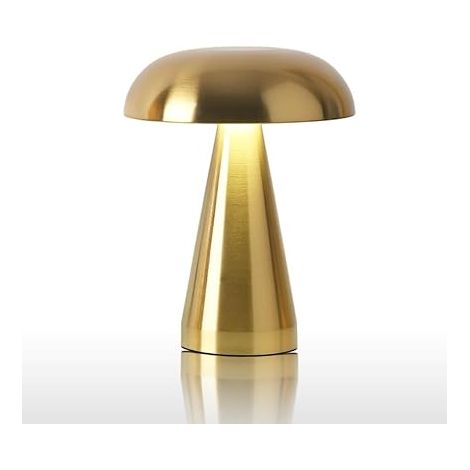 Lampe de table LED rechargeable sans fil - Doré - 21 cm - Lampe de table décorative - Lampe de table de chambre - Tactile - Dimmable (1/5)