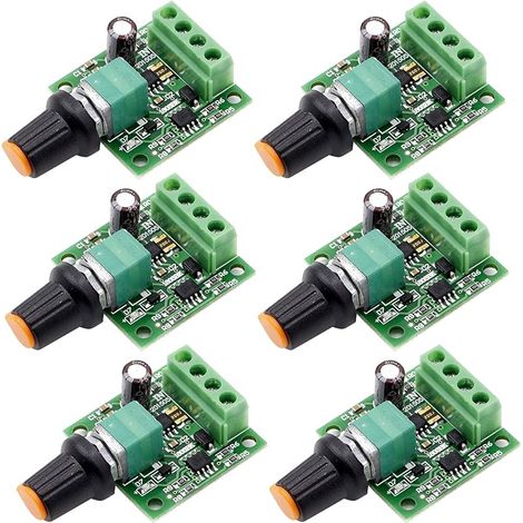 Régulateur de vitesse pour moteur PWM 1.8v 3v 5v 6v 7.2v 12v 2A 30W Régulateur de vitesse pour moteur DC basse tension PWM 1803BK interrupteur réglable avec bouton de contrôle de vitesse (6 PCS) (1/5)