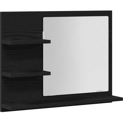 Miroir de salle de bain chêne noir 60x10,5x45cm bois ingénierie