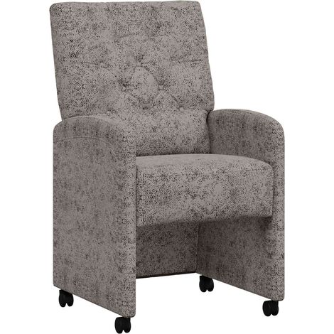 Dining Chairs with Wheels 2 pcs Faux Suede Leather Light grey vidaXL (1/5)