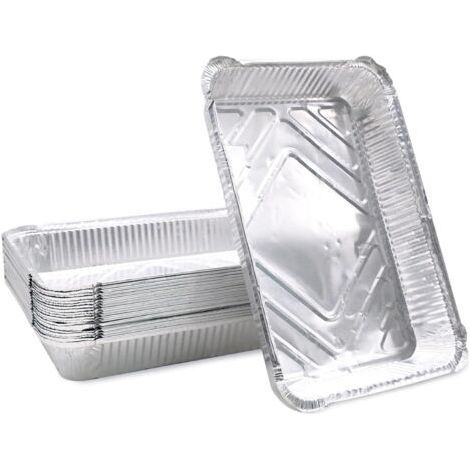 20pcs Disposable Aluminum Grill Trays for Gas Grill, Charcoal Grill and Oven, for Meat, Fish, Vegetables, 31.5 x 21.5 x 5cm